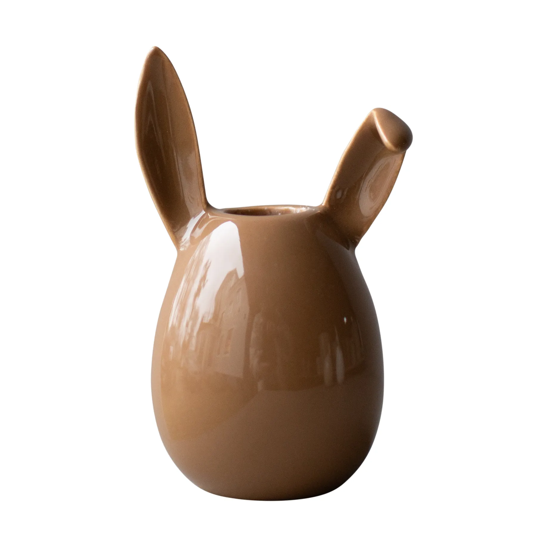 Candeliere Rabbit 13 cm, Nocciola lucido DBKD