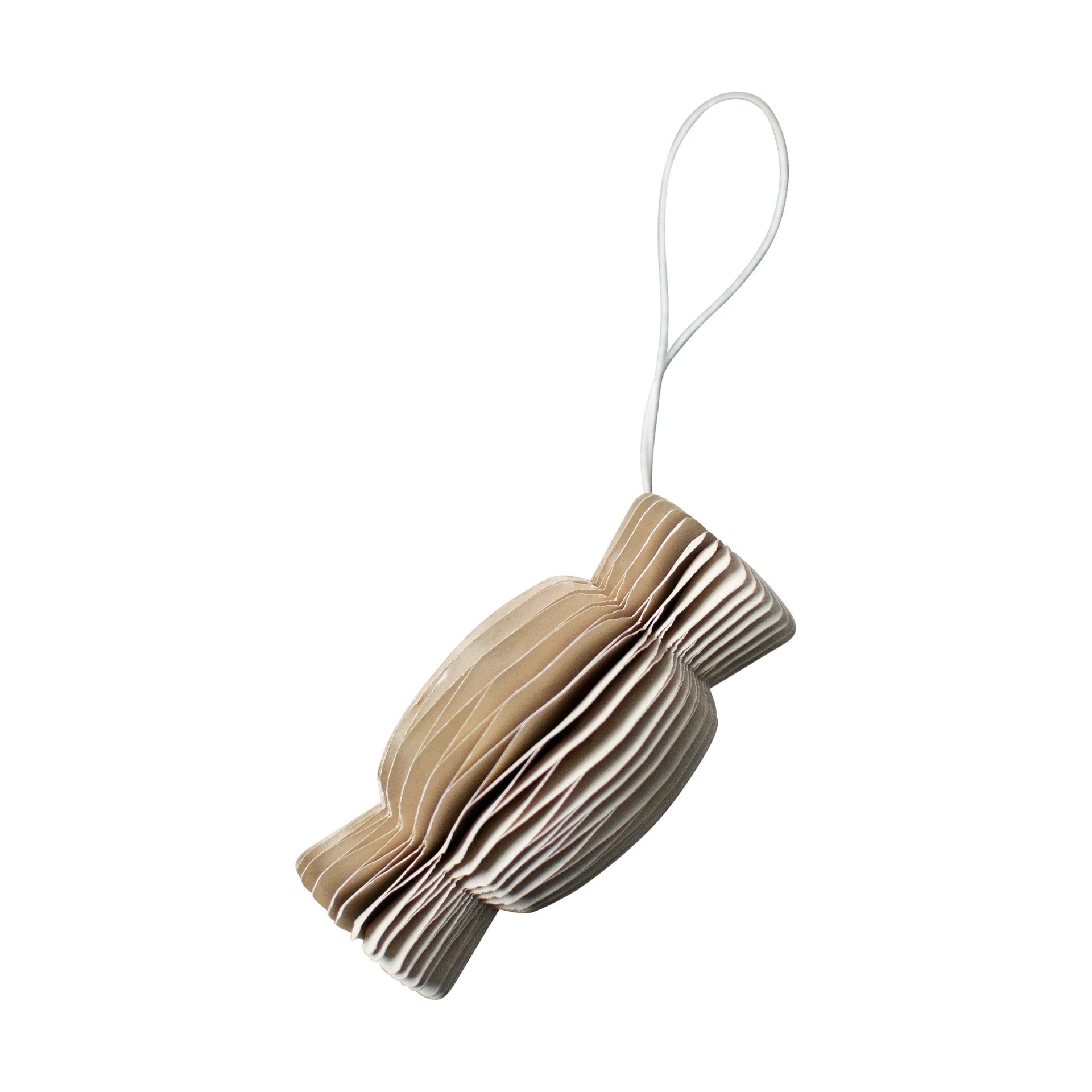 Decorazione natalizia di carta a forma di caramella, Beige DBKD
