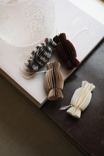 Decorazione natalizia di carta a forma di caramella - Rosso scuro - DBKD