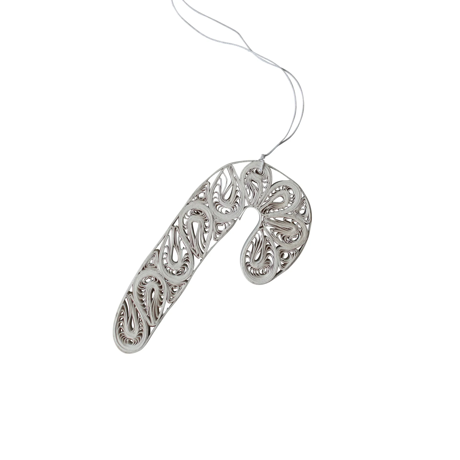 Decorazione natalizia Paper candy cane, da appendere, White DBKD