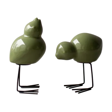Decorazione pasquale DBKD Swedish Birds 2 pezzi - Verde lucido - DBKD