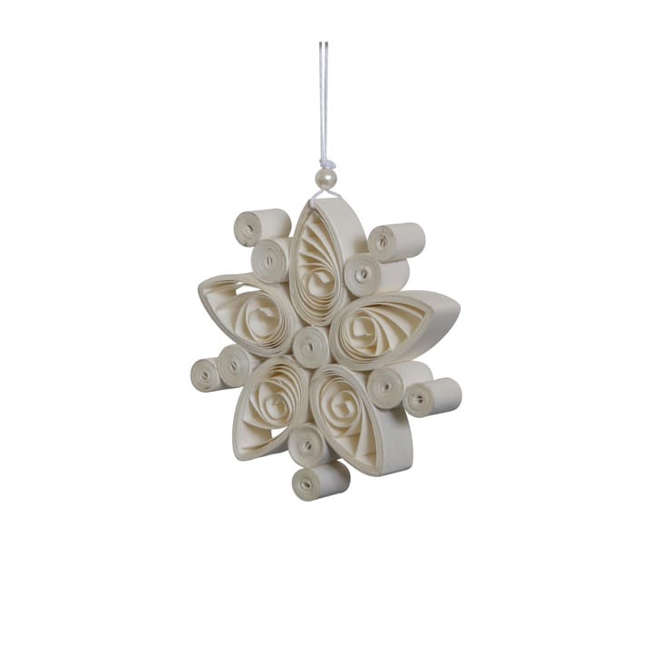 Decorazione Regular Flake a forma di fiocco di neve bianco, Piccolo Ø8,5 cm DBKD