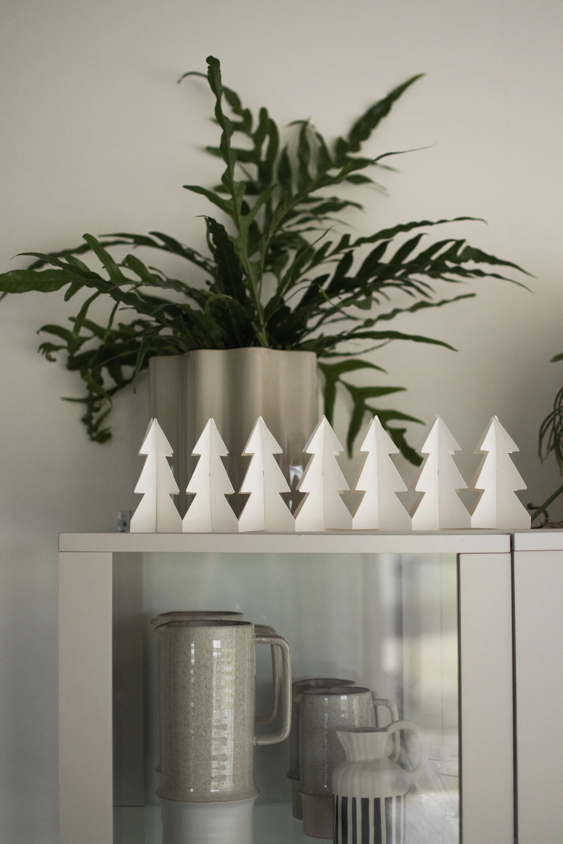 Decorazione Tree in a row 60 cm, Bianco DBKD