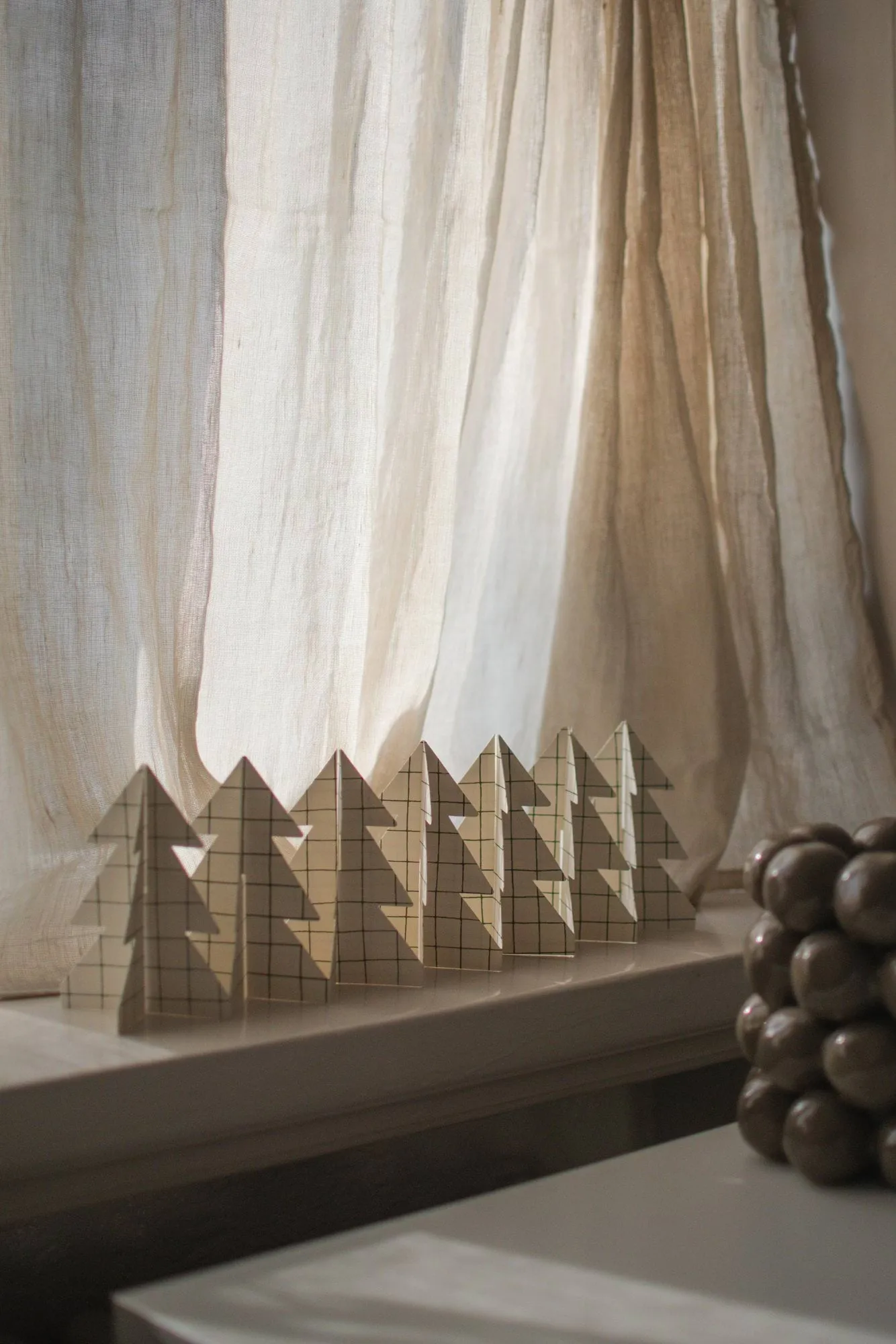 Decorazione Tree in a row 60 cm, Square white, 12x60 cm DBKD