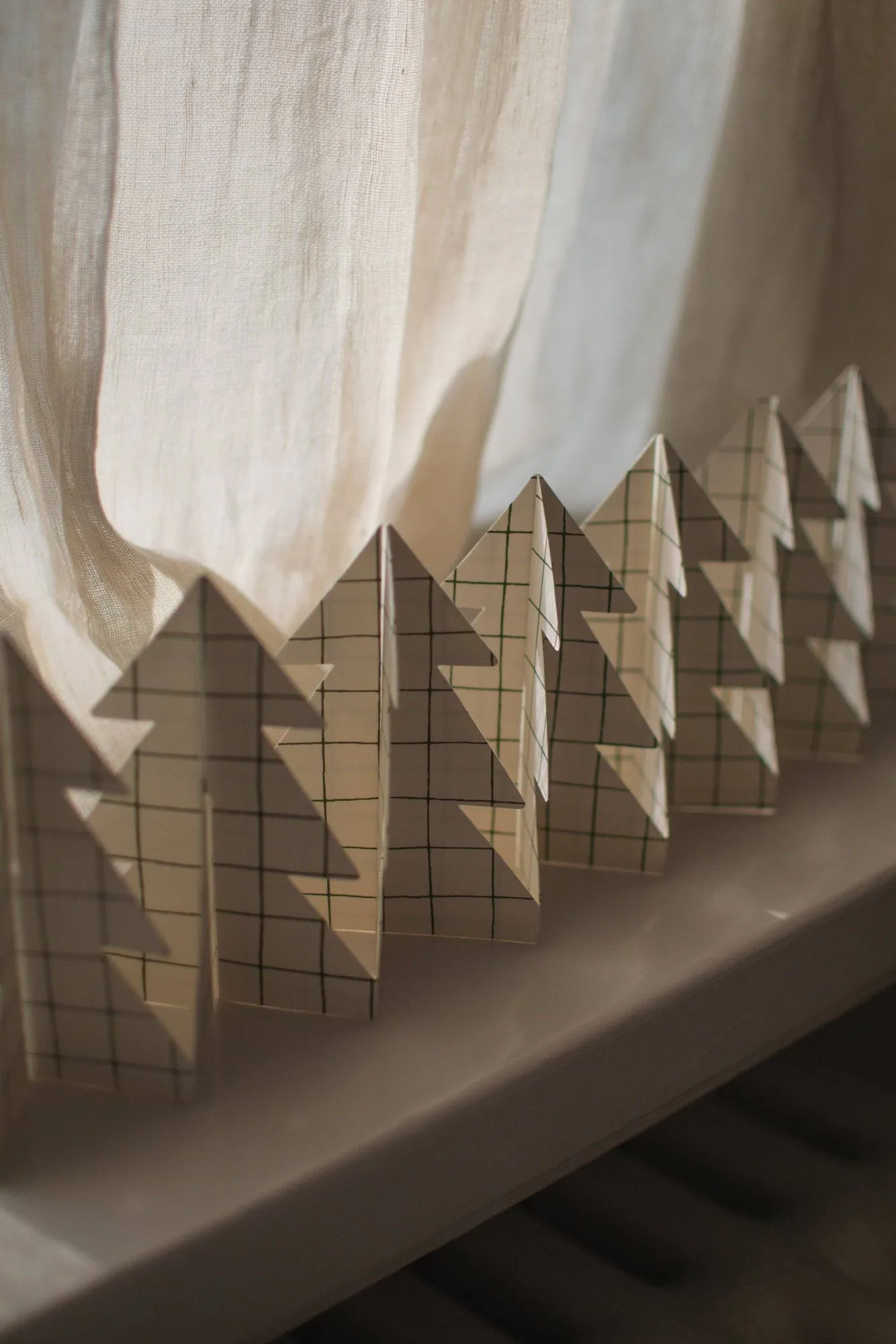 Decorazione Tree in a row 60 cm, Square white, 12x60 cm DBKD