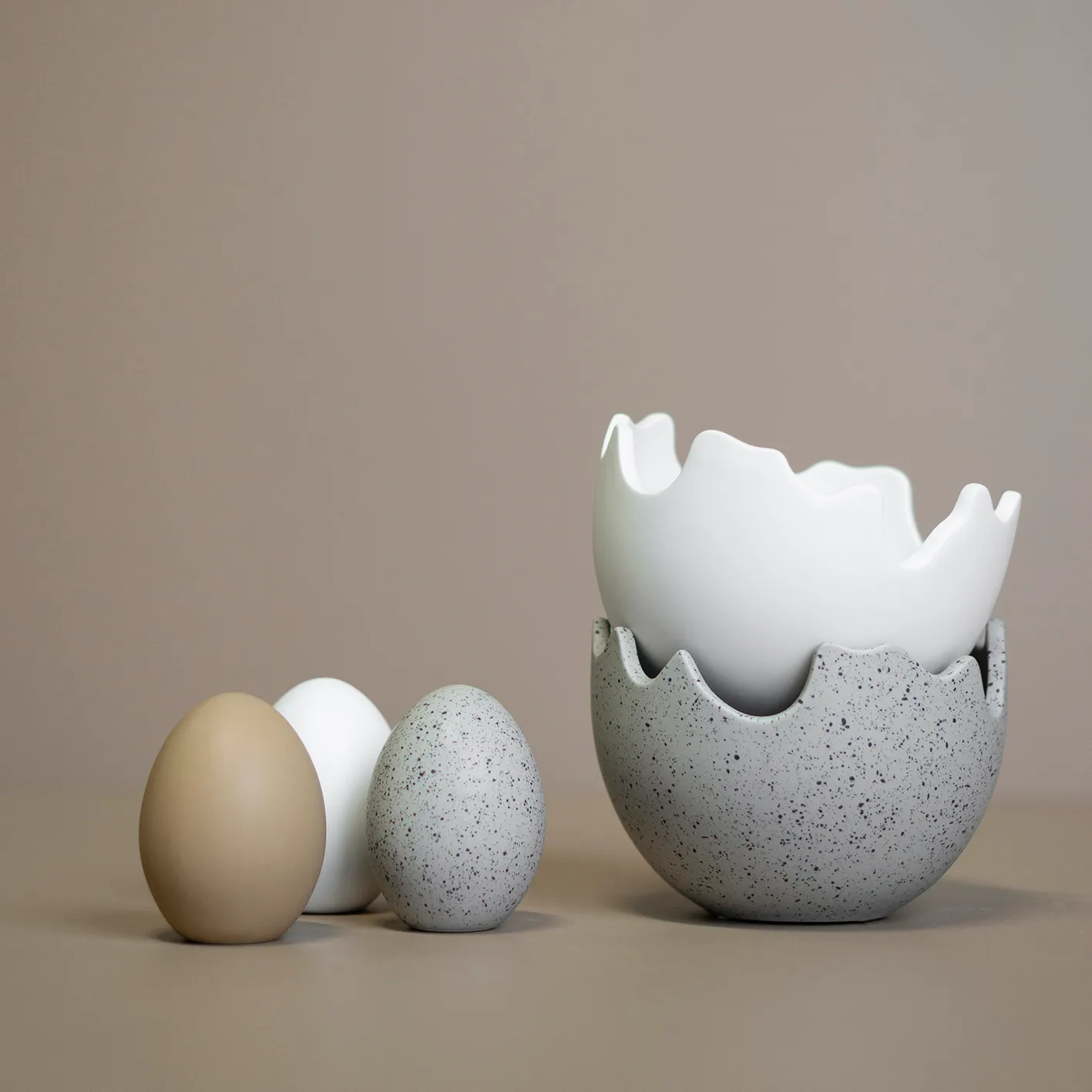 Happy Easter ciotola guscio d'uovo grande, Bianco DBKD