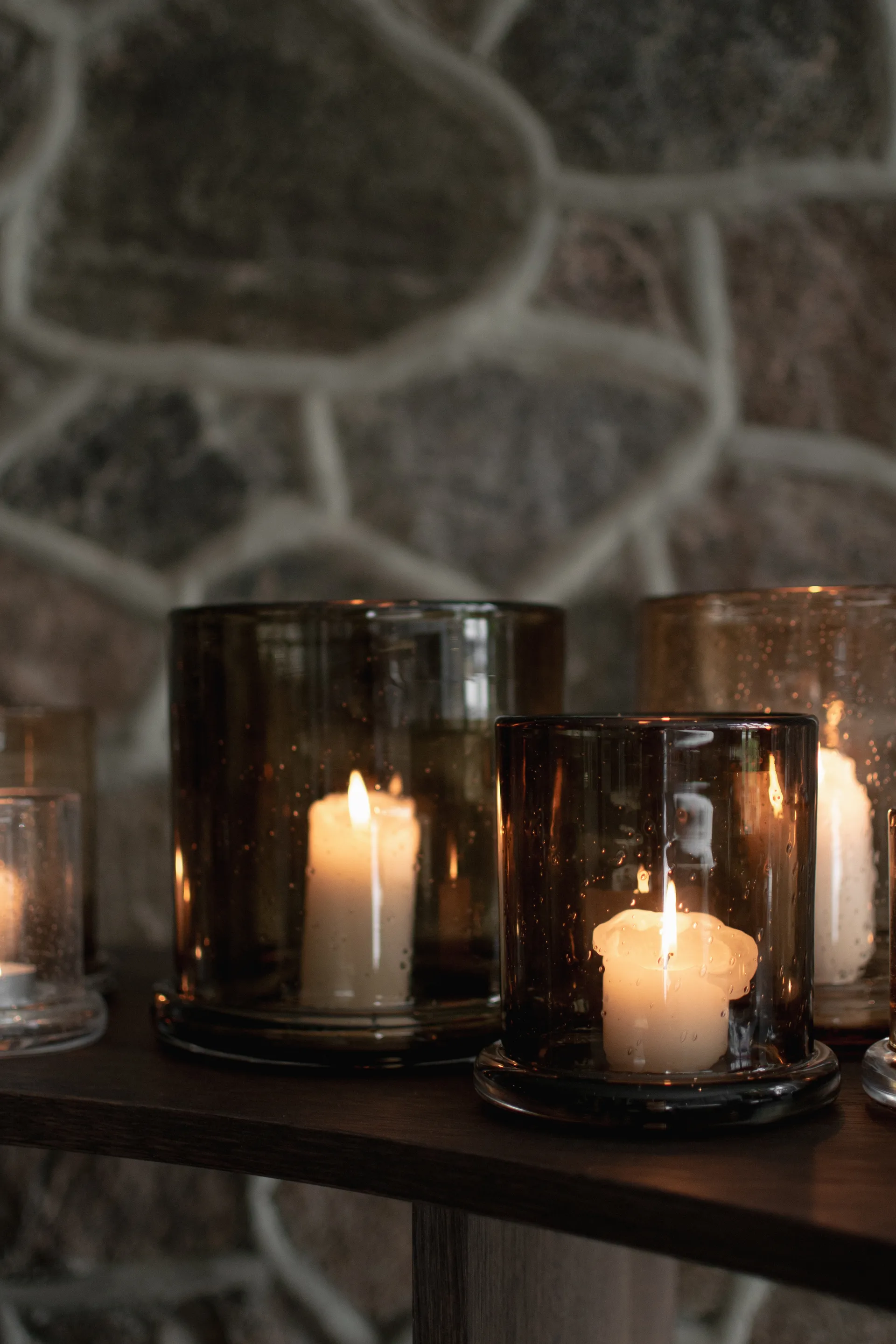 Lanterna portacandela Bubble Ø10 cm, Marrone DBKD