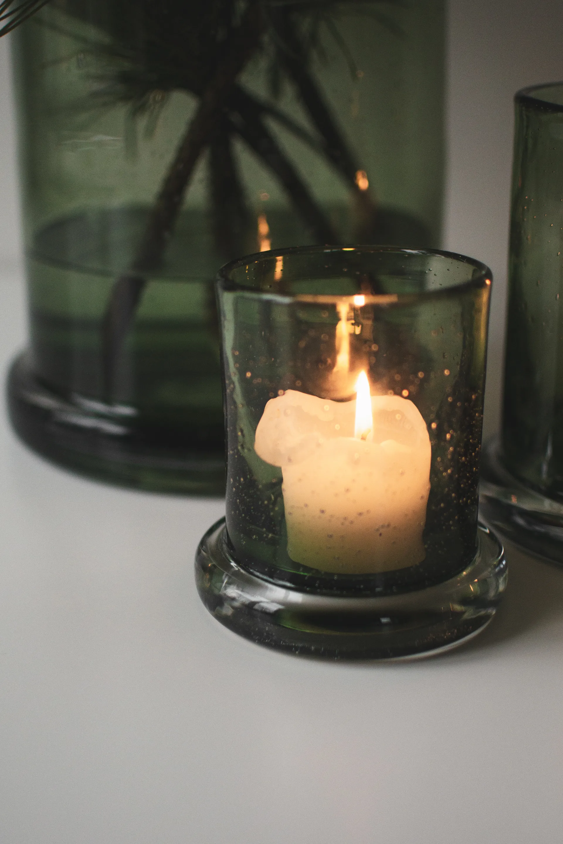 Lanterna portacandela Bubble Ø10 cm, Verde DBKD