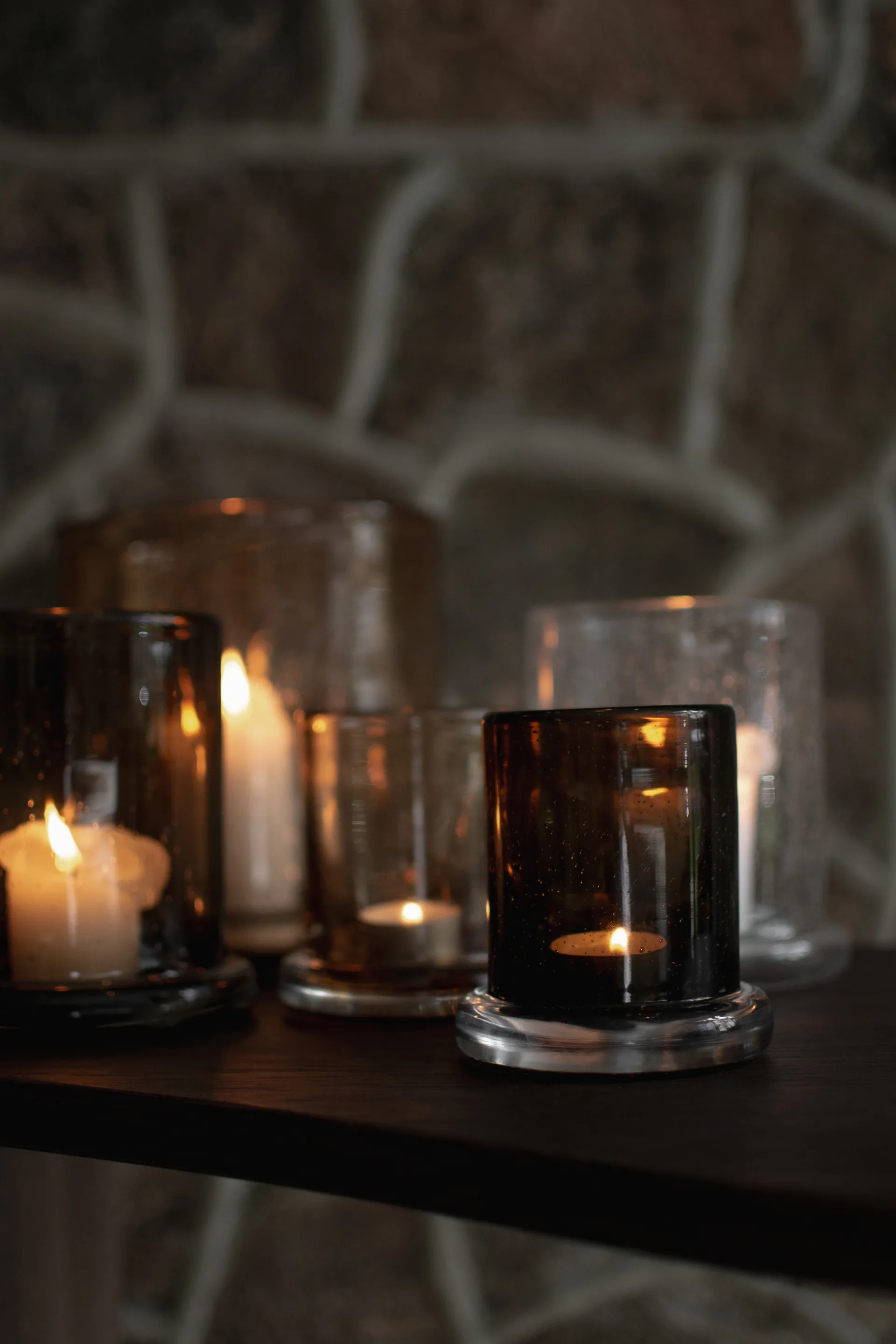 Lanterna portacandela Bubble Ø14 cm, Marrone DBKD