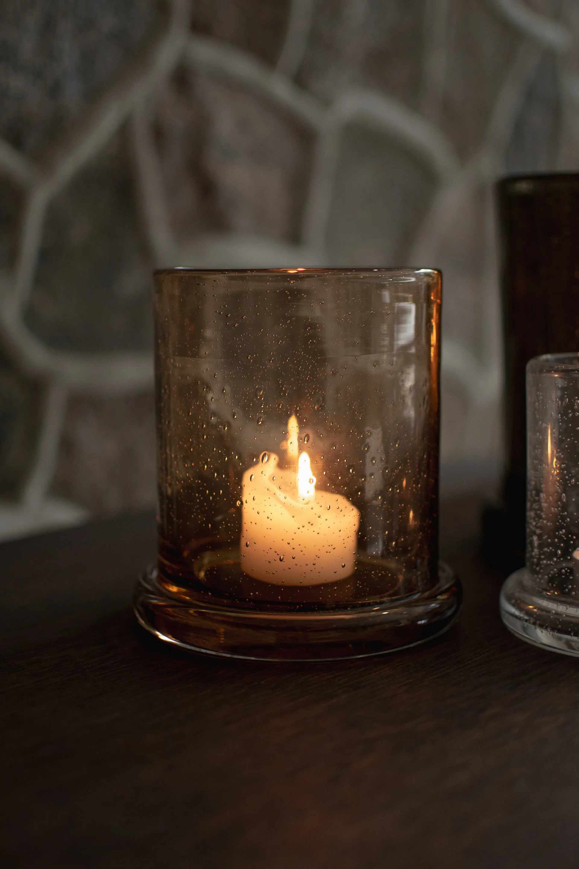 Lanterna portacandela Bubble Ø14 cm, Ruggine DBKD