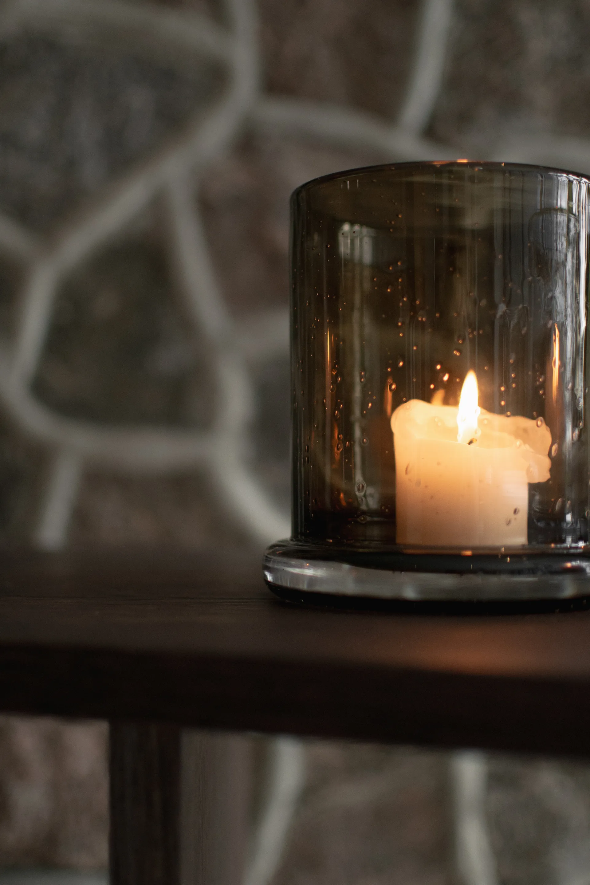 Lanterna portacandela Bubble Ø20 cm, Marrone DBKD