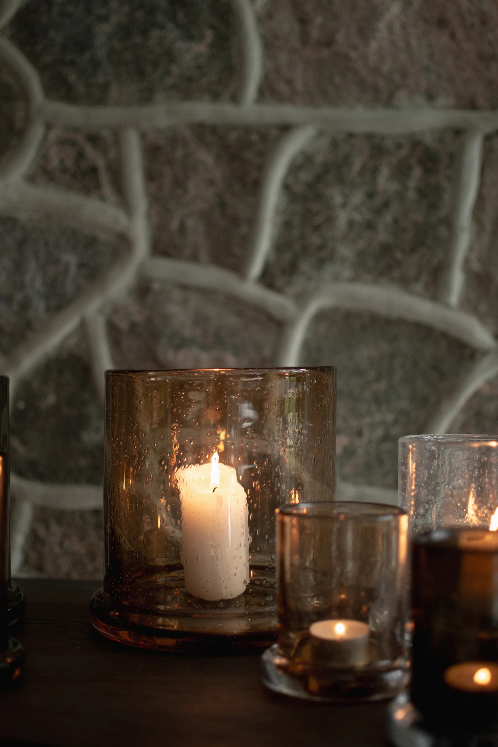 Lanterna portacandela Bubble Ø20 cm, Ruggine DBKD