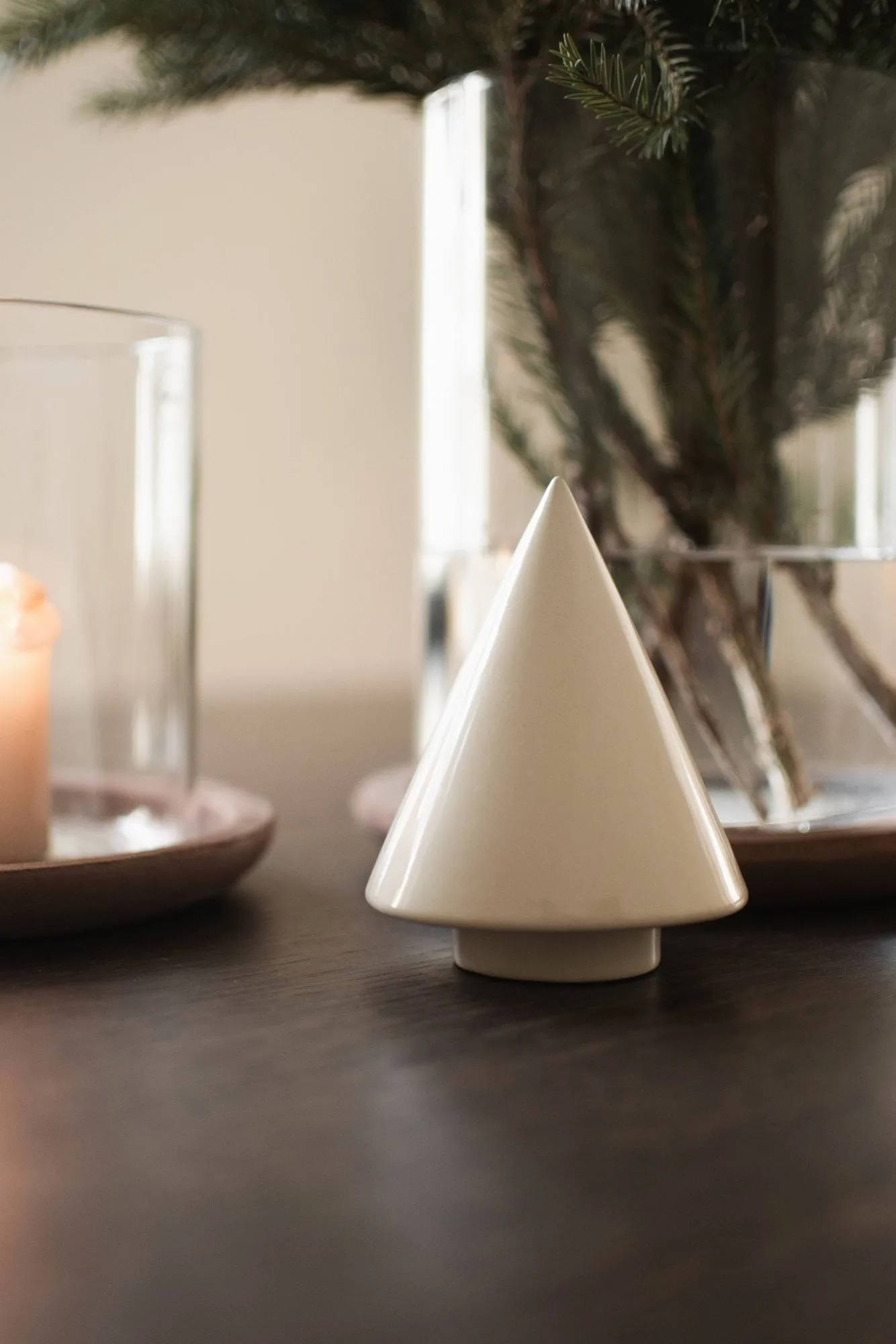 Peak albero decorativo, Shiny cream, Ø9 cm DBKD