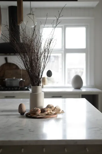 Pendente di Pasqua in carta Ovoid 7 cm - Bianco - DBKD