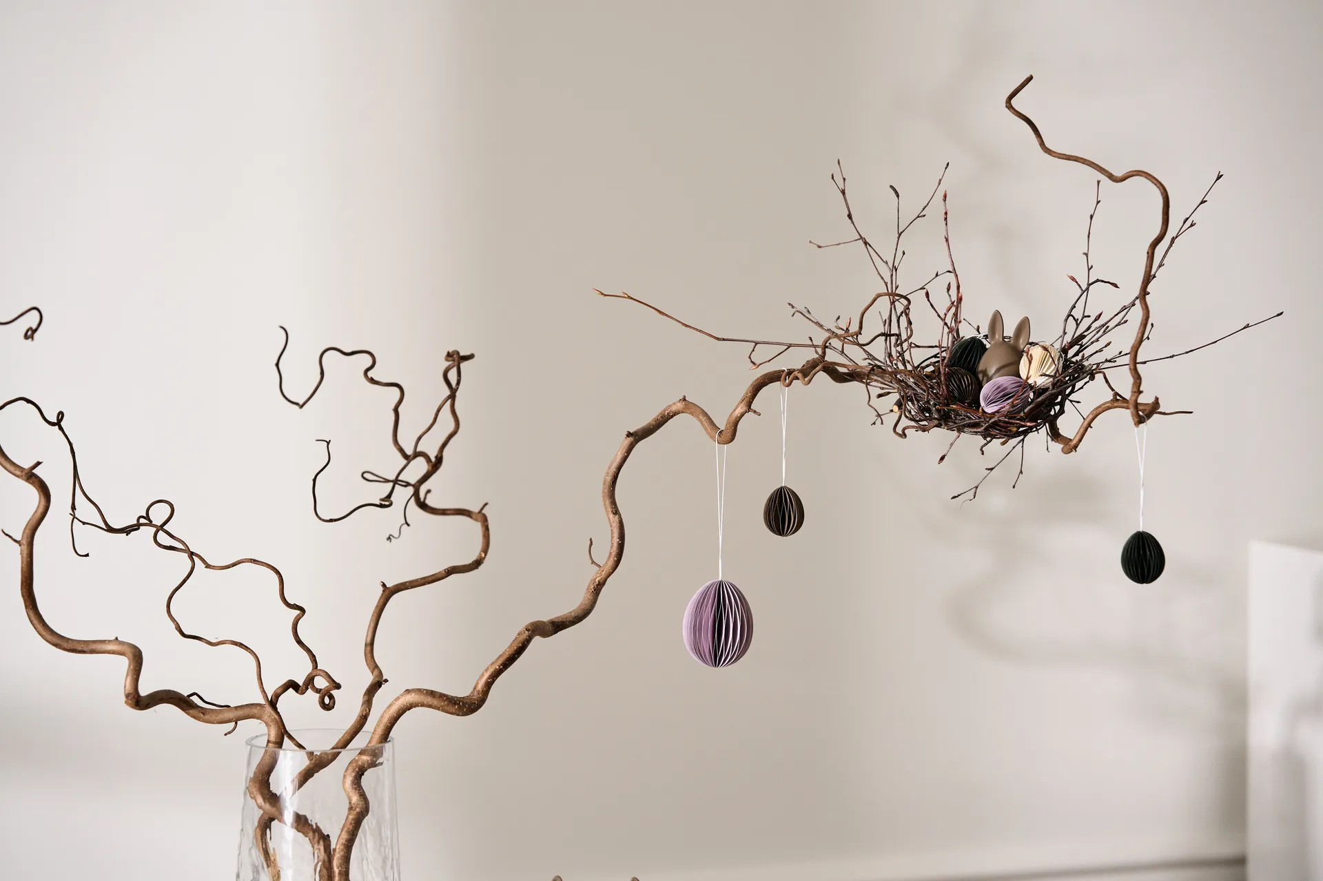 Pendente di Pasqua in carta Ovoid piccolo 4 cm, Bianco DBKD