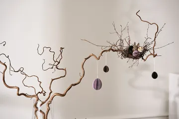 Pendente di Pasqua in carta Ovoid piccolo 4 cm - Bianco - DBKD