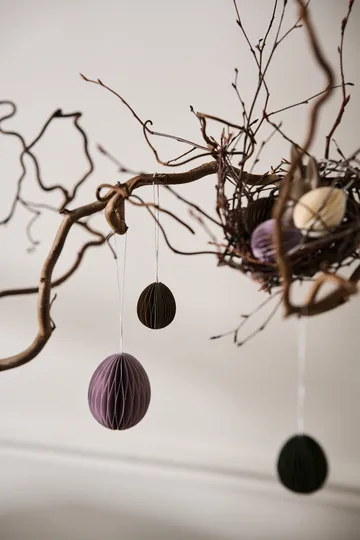 Pendente di Pasqua in carta Ovoid piccolo 4 cm - Brown - DBKD