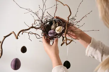 Pendente di Pasqua in carta Ovoid piccolo 4 cm - Sand - DBKD