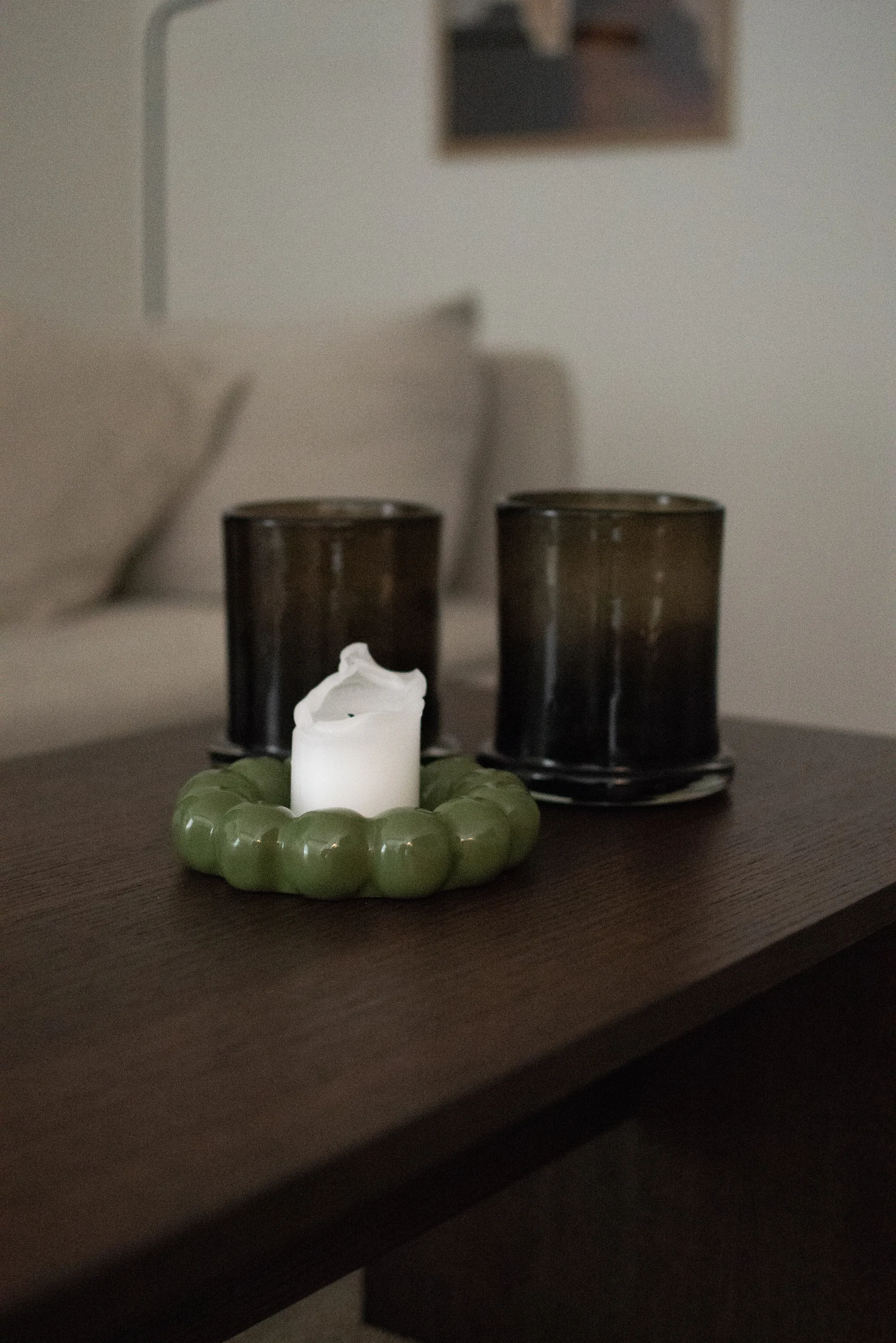 Piatto per candele Bright Ø17 cm, Shiny green DBKD