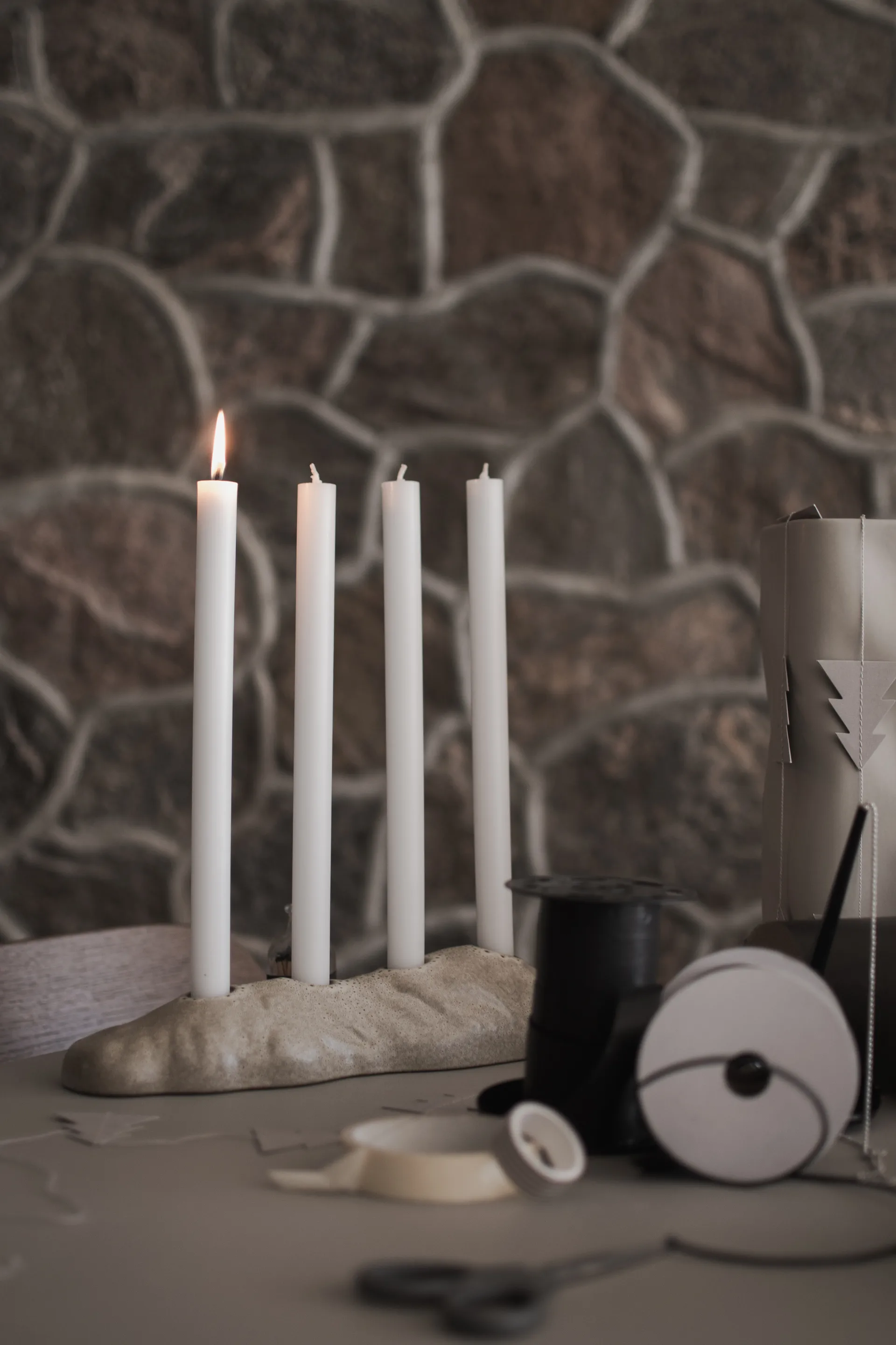 Portacandele dell'Avvento Base, Beige DBKD