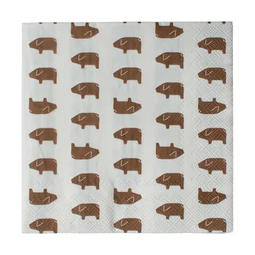Salviette di carta Swedish pig 33x33 cm confezione da 20 - Marrone - DBKD