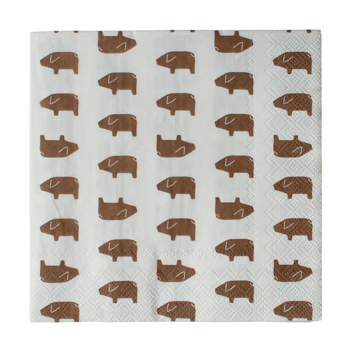 Salviette di carta Swedish pig 33x33 cm confezione da 20 - Marrone - DBKD