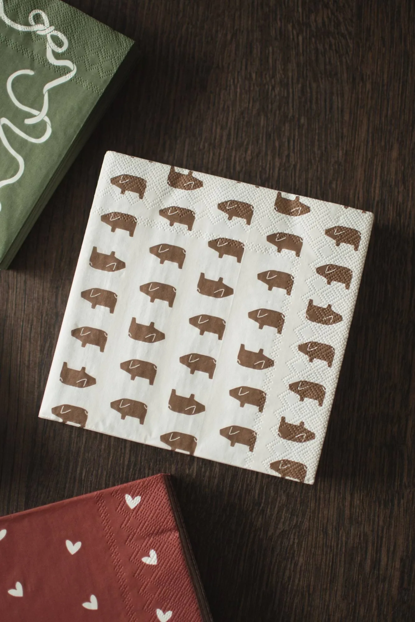 Salviette di carta Swedish pig 33x33 cm confezione da 20, Marrone DBKD
