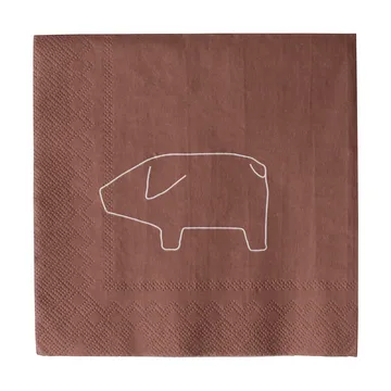 Salviette di carta Swedish pig 33x33 cm confezione da 20 - Rosso - DBKD