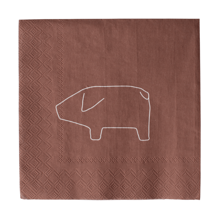 Salviette di carta Swedish pig 33x33 cm confezione da 20 - Rosso - DBKD