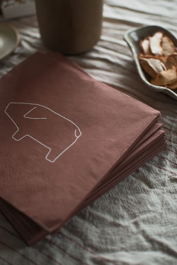 Salviette di carta Swedish pig 33x33 cm confezione da 20 - Rosso - DBKD