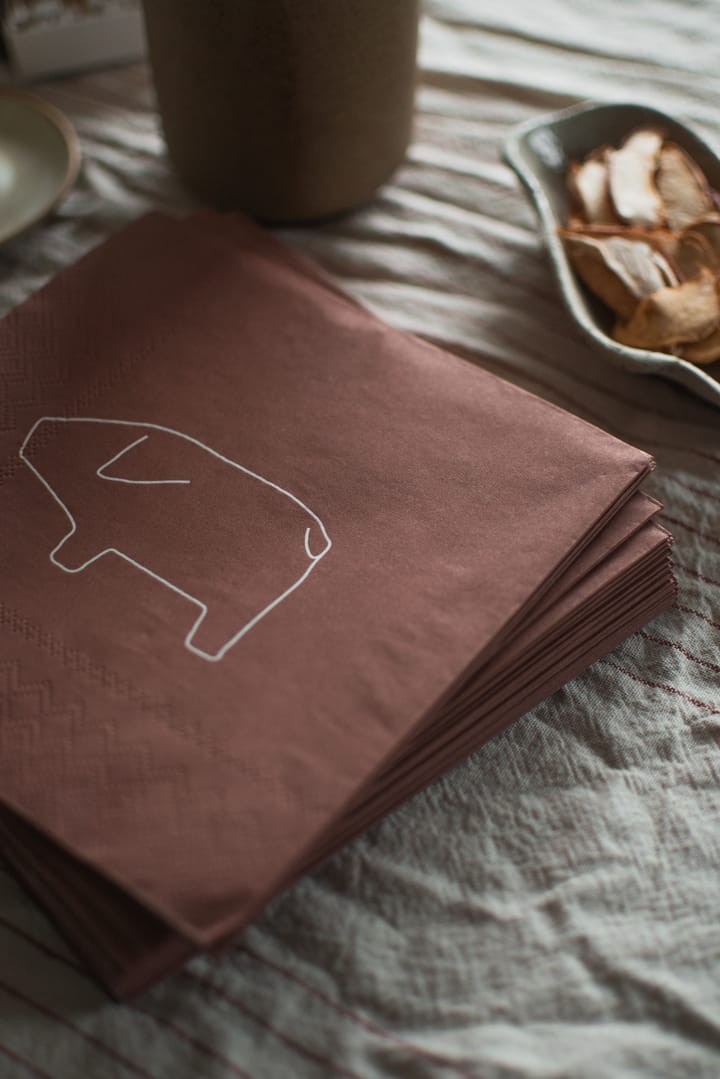 Salviette di carta Swedish pig 33x33 cm confezione da 20, Rosso DBKD