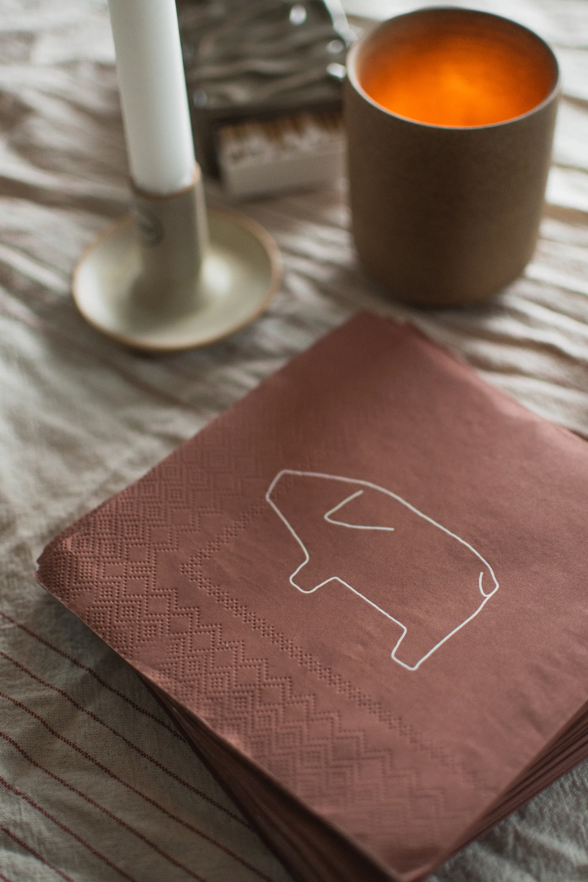 Salviette di carta Swedish pig 33x33 cm confezione da 20, Rosso DBKD