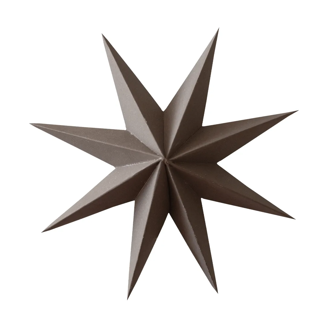Stella invernale di carta decorativa, Marrone, piccolo, Ø9 cm DBKD