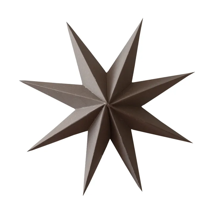 Stella invernale di carta decorativa - Marrone, piccolo, Ø9 cm - DBKD