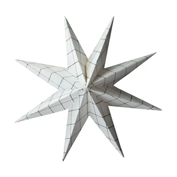 Stella invernale di carta decorativa - Quadrato bianco, grande, Ø19 cm - DBKD