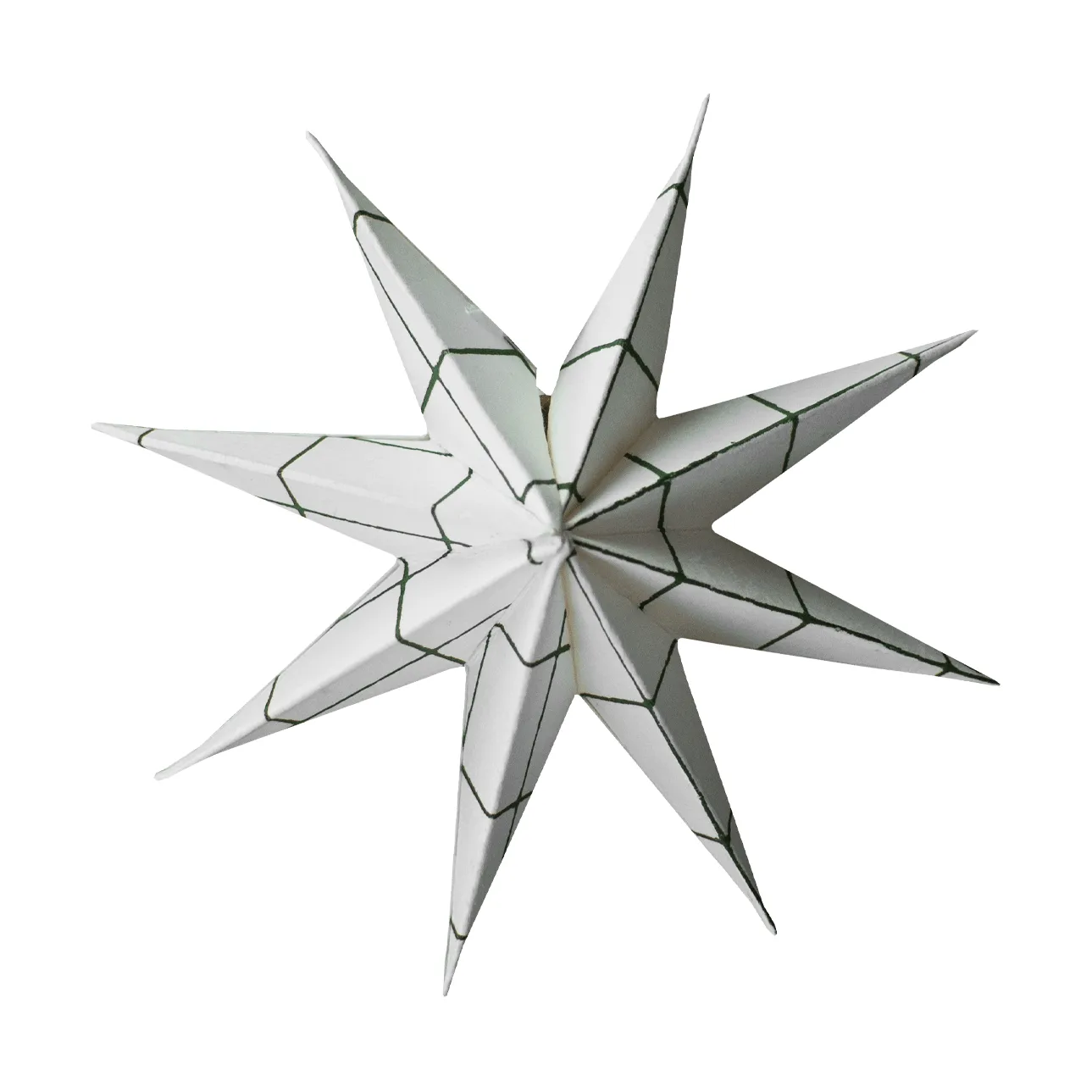 Stella invernale di carta decorativa, Quadrato bianco, piccolo, Ø9 cm DBKD