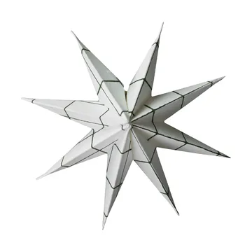 Stella invernale di carta decorativa - Quadrato bianco, piccolo, Ø9 cm - DBKD