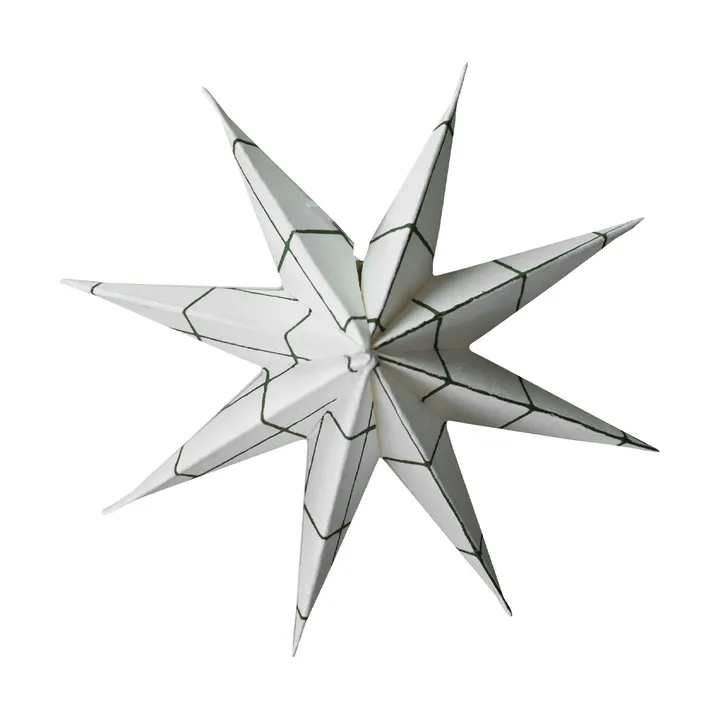 Stella invernale di carta decorativa - Quadrato bianco, piccolo, Ø9 cm - DBKD