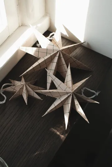 Stella invernale di carta decorativa - Square sand, medio, Ø14 cm - DBKD