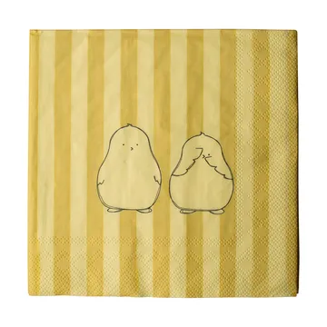 Tovaglioli di carta Chubby chicken stripe confezione da 20 - Crema, 33x33 cm - DBKD