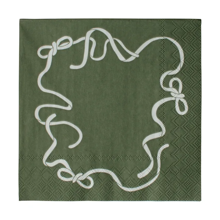 Tovagliolo di carta Bow 33x33 cm confezione da 20 - Verde - DBKD