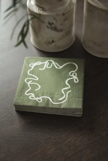 Tovagliolo di carta Bow 33x33 cm confezione da 20 - Verde - DBKD