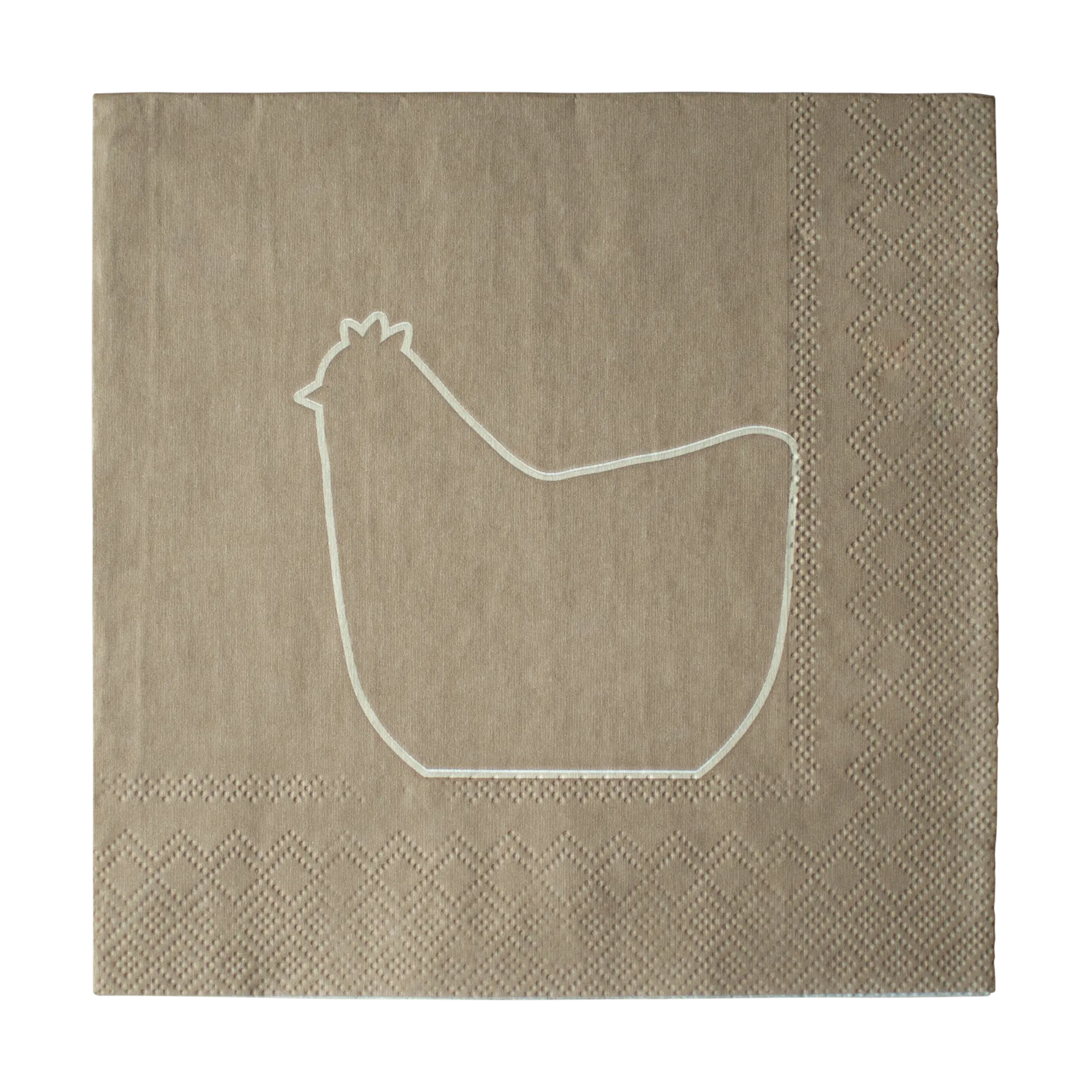 Tovagliolo di carta Happy hen 33x33 cm confezione da 20, Marrone DBKD