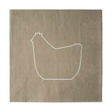 Tovagliolo di carta Happy hen 33x33 cm confezione da 20 - Marrone - DBKD