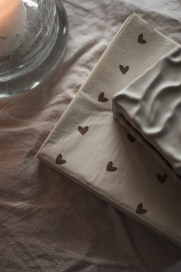 Tovagliolo di carta Heart 33x33 cm confezione da 20 - Marrone-beige - DBKD