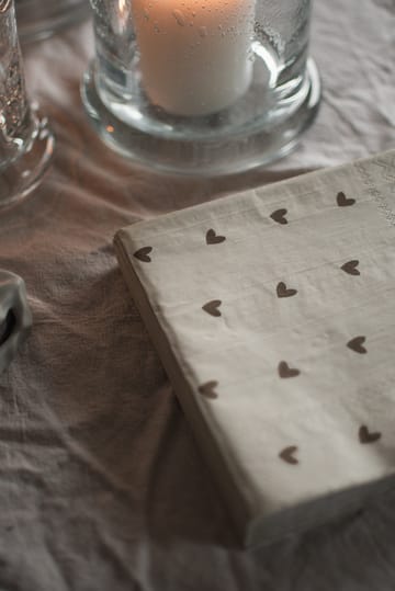 Tovagliolo di carta Heart 33x33 cm confezione da 20 - Marrone-beige - DBKD
