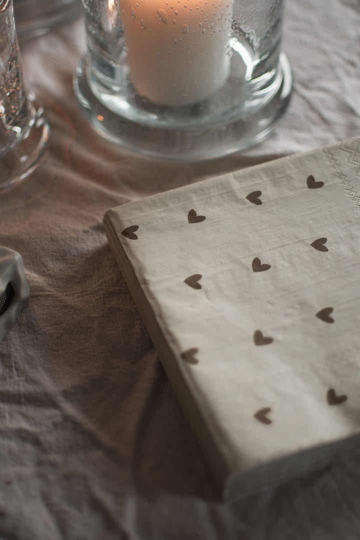 Tovagliolo di carta Heart 33x33 cm confezione da 20, Marrone-beige DBKD