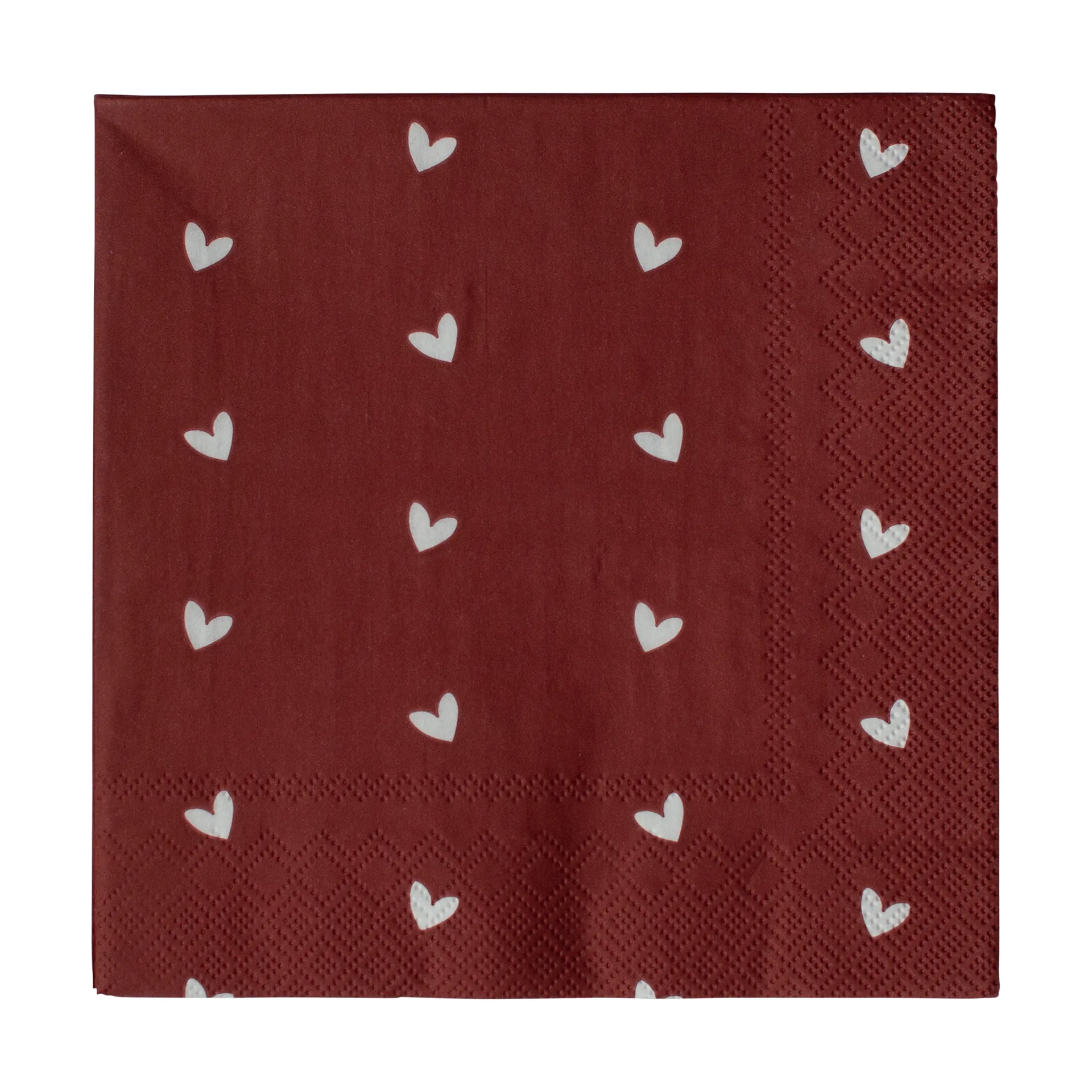 Tovagliolo di carta Heart 33x33 cm confezione da 20, Rosso scuro DBKD