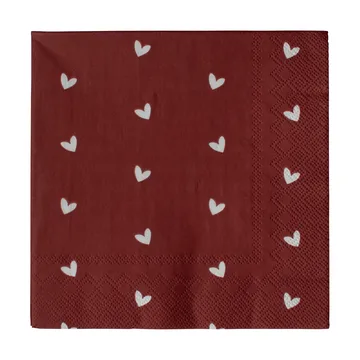 Tovagliolo di carta Heart 33x33 cm confezione da 20 - Rosso scuro - DBKD