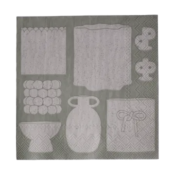 Tovagliolo di carta Illustration 33x33 cm confezione da 20 - Beige - DBKD